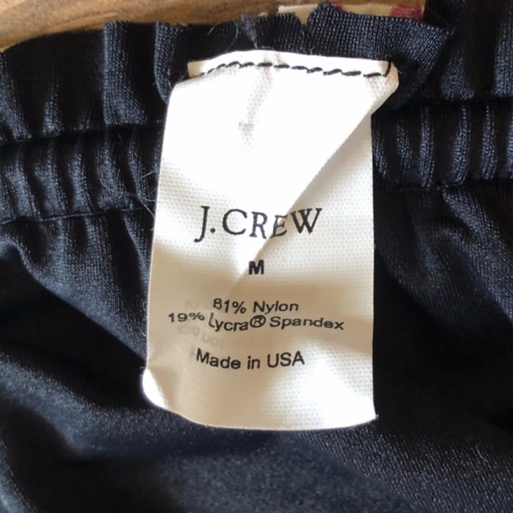 J. Crew Black Floral Bandeau Bikini M - Picture 5 of 6